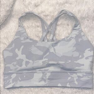 Lululemon energy sports Bra camouflage white size 8